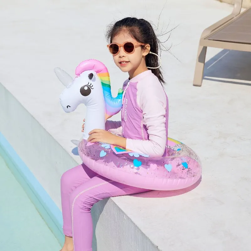 Rooxin Inflatable Flamingo Pool Float Baby Swimming Ring Summer Beach Party Pool Float Unicorn Swimming Circle Pool Accessories