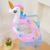 Rooxin Inflatable Flamingo Pool Float Baby Swimming Ring Summer Beach Party Pool Float Unicorn Swimming Circle Pool Accessories