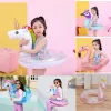 Rooxin Inflatable Flamingo Pool Float Baby Swimming Ring Summer Beach Party Pool Float Unicorn Swimming Circle Pool Accessories