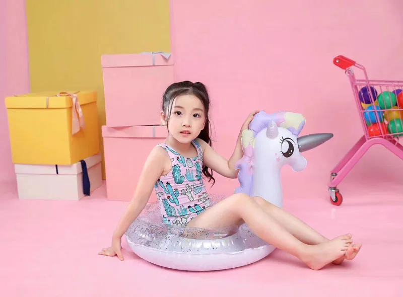 Rooxin Inflatable Flamingo Pool Float Baby Swimming Ring Summer Beach Party Pool Float Unicorn Swimming Circle Pool Accessories