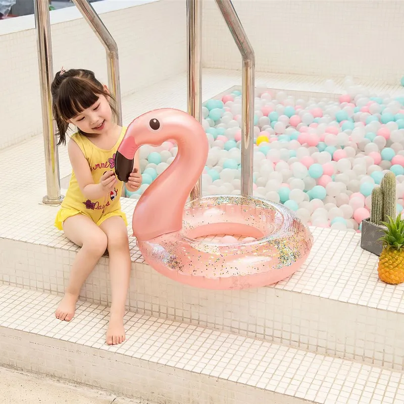 Rooxin Inflatable Flamingo Pool Float Baby Swimming Ring Summer Beach Party Pool Float Unicorn Swimming Circle Pool Accessories