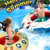 Kids Pool Float With Water Gun,Inflatable Ride-On Airplane Swimming Pool Toys For 4 5 6 7 8 9 Years Old Boys Girls Summer Fun