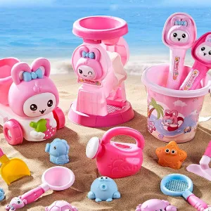 Children's Beach Toy Set Baby Playing In Water and Sand Large Sand Shovel Beach Bucket Sand Digging Tool Hourglass