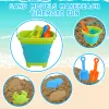 11pcs Beach Sand Toys Set for Kids Silicone Collapsible Foldable Beach Bucket Travel Beach Toys for Summer Outdoor Camping