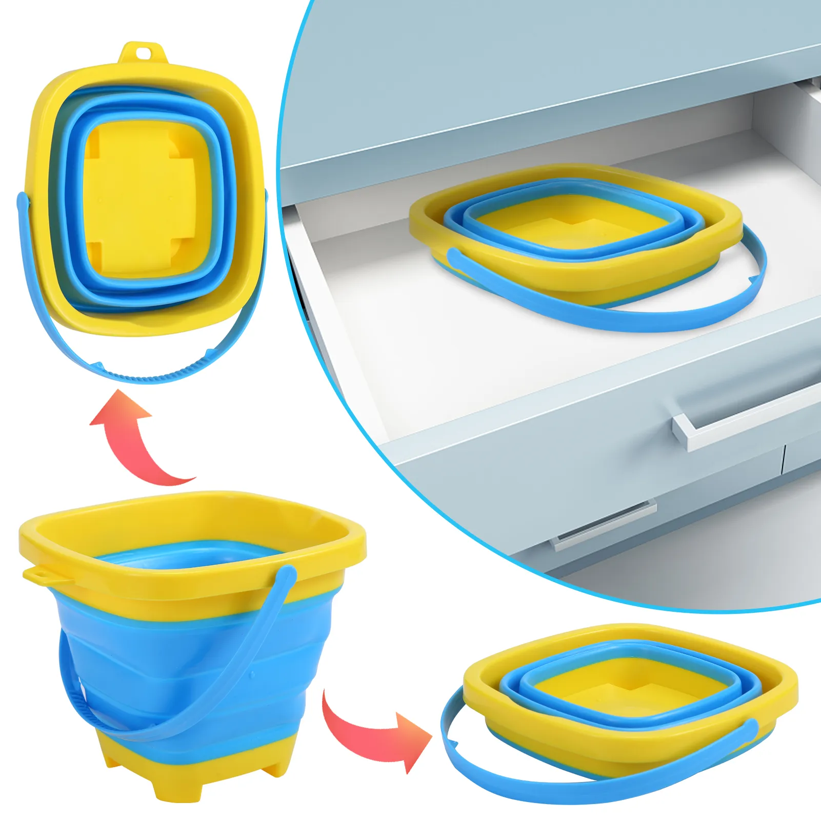 11pcs Beach Sand Toys Set for Kids Silicone Collapsible Foldable Beach Bucket Travel Beach Toys for Summer Outdoor Camping