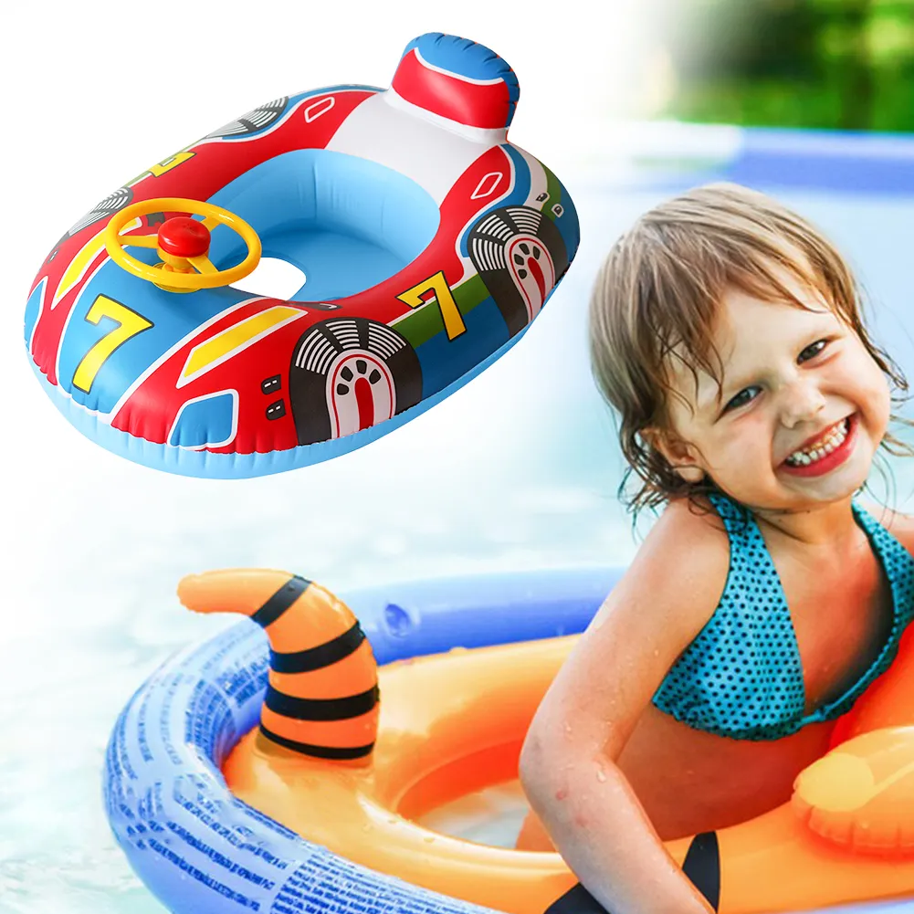Inflatable Baby Swimming Rings Seat Floating Sun Shade Toddler Swim Circle Fun Pool Bathtub Summer Beach Party Water Toys 2025
