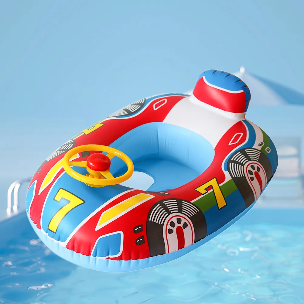 Inflatable Baby Swimming Rings Seat Floating Sun Shade Toddler Swim Circle Fun Pool Bathtub Summer Beach Party Water Toys 2025