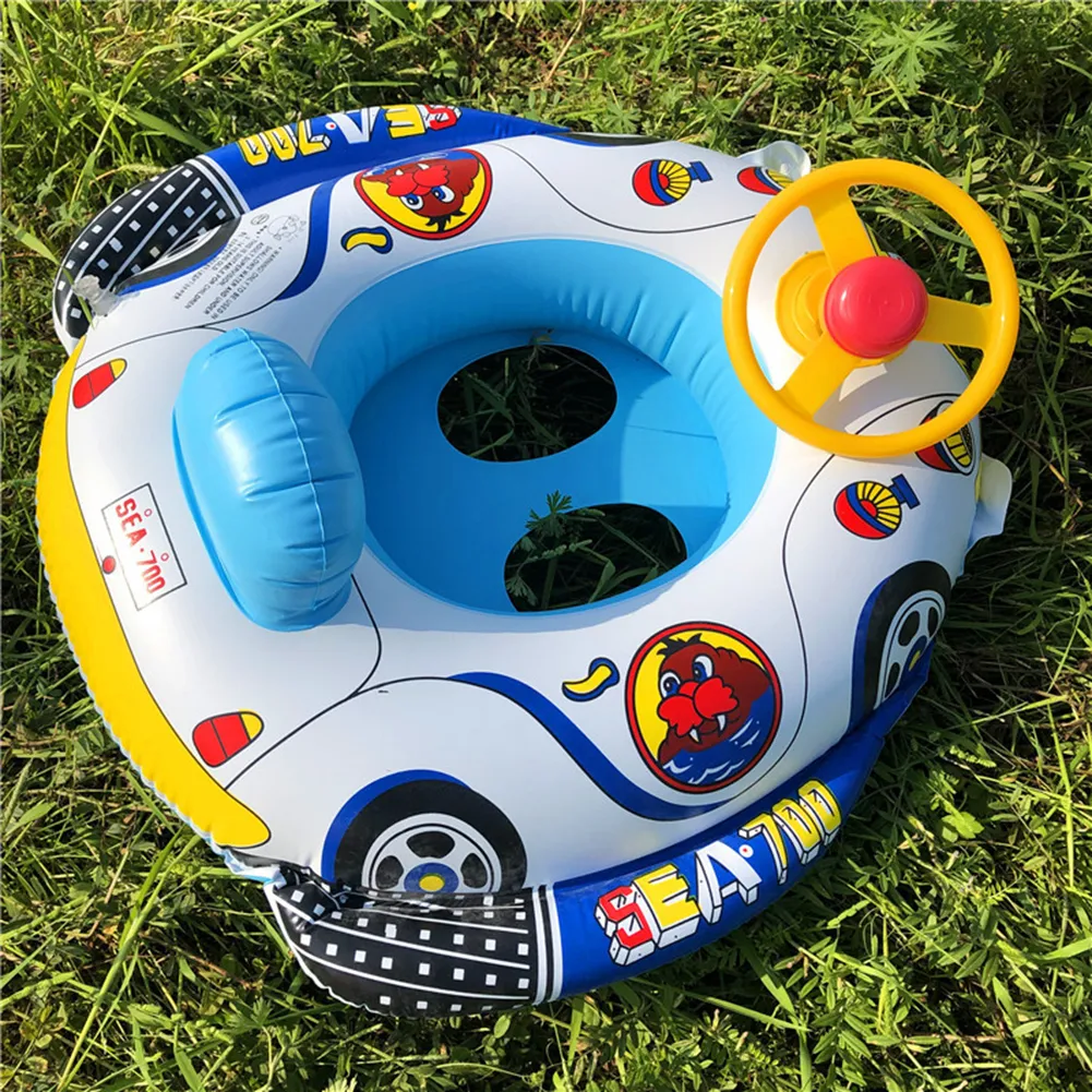 Inflatable Baby Swimming Rings Seat Floating Sun Shade Toddler Swim Circle Fun Pool Bathtub Summer Beach Party Water Toys 2025