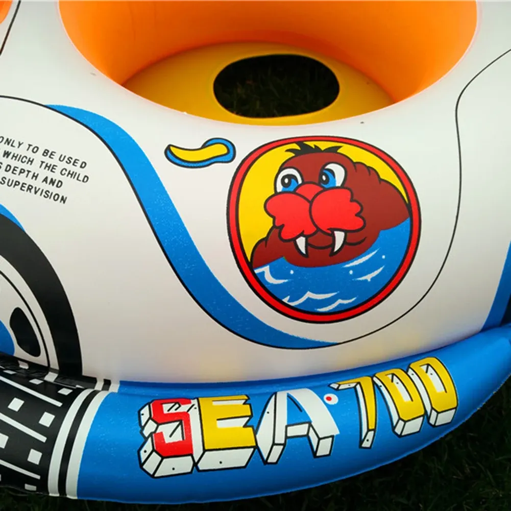 Inflatable Baby Swimming Rings Seat Floating Sun Shade Toddler Swim Circle Fun Pool Bathtub Summer Beach Party Water Toys 2025