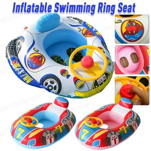 Inflatable Baby Swimming Rings Seat Floating Sun Shade Toddler Swim Circle Fun Pool Bathtub Summer Beach Party Water Toys 2025