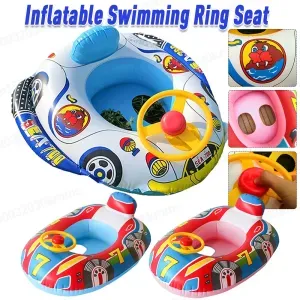 Inflatable Baby Swimming Rings Seat Floating Sun Shade Toddler Swim Circle Fun Pool Bathtub Summer Beach Party Water Toys 2025