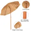 6.5 FT Thatched Beach Umbrella Tilt Tiki Hawaiian Patio Portable