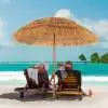 6.5 FT Thatched Beach Umbrella Tilt Tiki Hawaiian Patio Portable