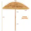 6.5 FT Thatched Beach Umbrella Tilt Tiki Hawaiian Patio Portable