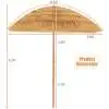 6.5 FT Thatched Beach Umbrella Tilt Tiki Hawaiian Patio Portable