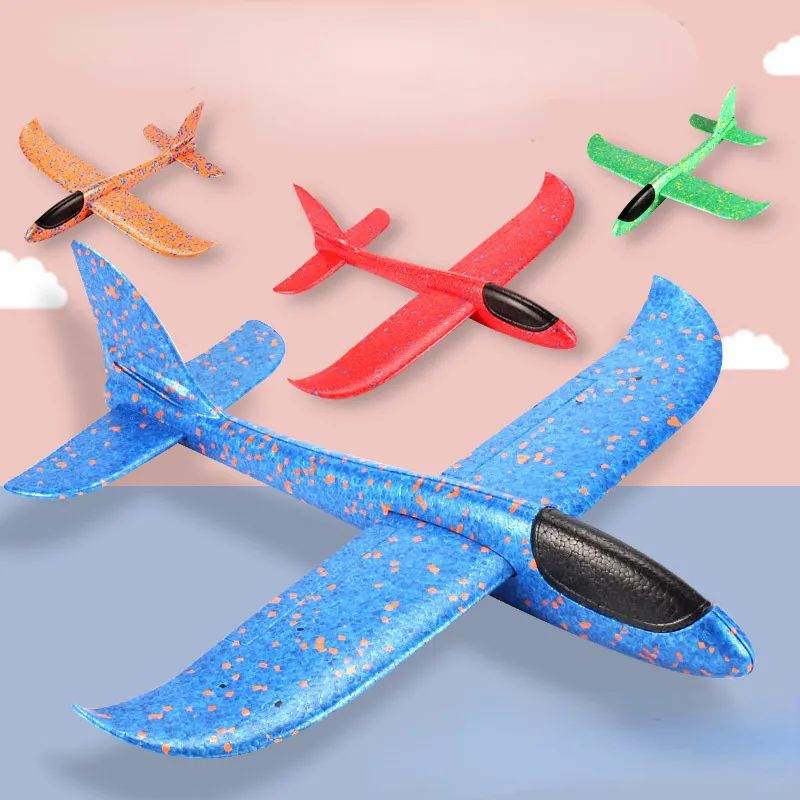 48CM Hand Throw Flying Glider Planes Foam Aircraft Model EPP Resistant Breakout Aircraft Children Party Game Outdoor Toys