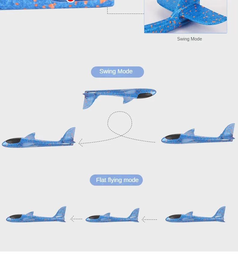 48CM Hand Throw Flying Glider Planes Foam Aircraft Model EPP Resistant Breakout Aircraft Children Party Game Outdoor Toys
