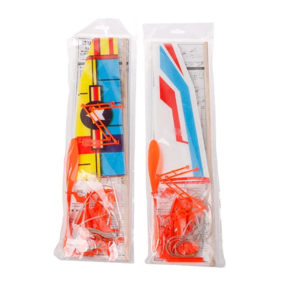 Educational Toy Christmas best gift Elastic Rubber Airplane DIY Foam Aircraft Powered Flying Glider Assembly Plane Model
