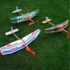 Educational Toy Christmas best gift Elastic Rubber Airplane DIY Foam Aircraft Powered Flying Glider Assembly Plane Model