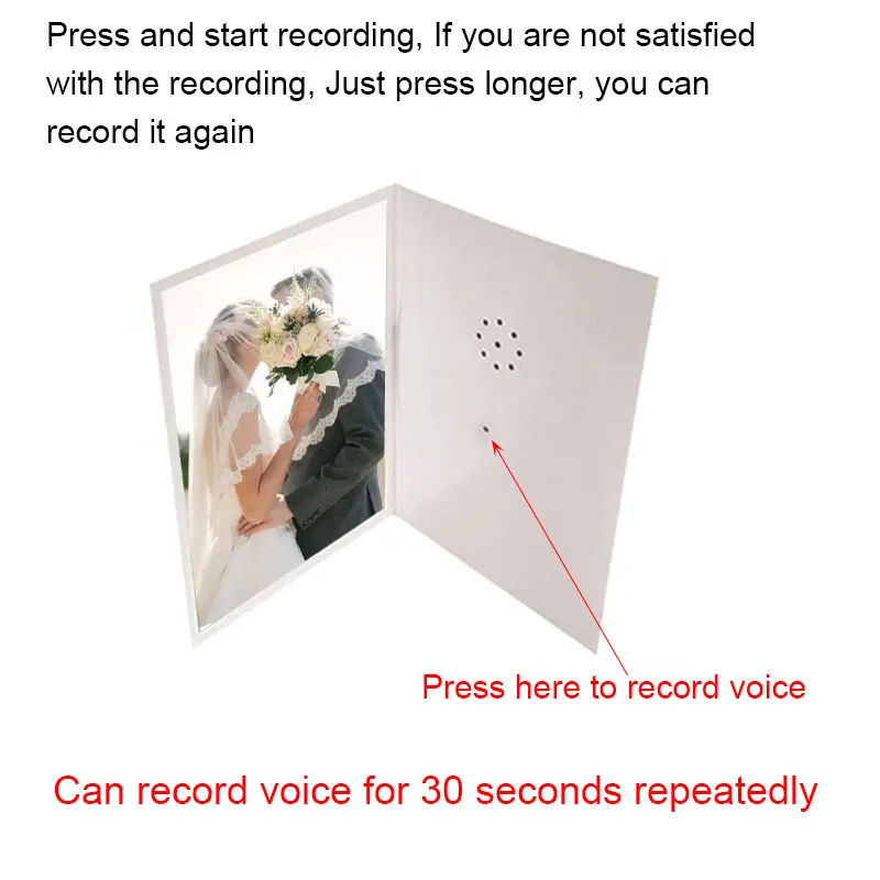 DIY Recording Greeting Card Writeable Sound Greeting Card Paintable for Holiday Blessings Voice Message