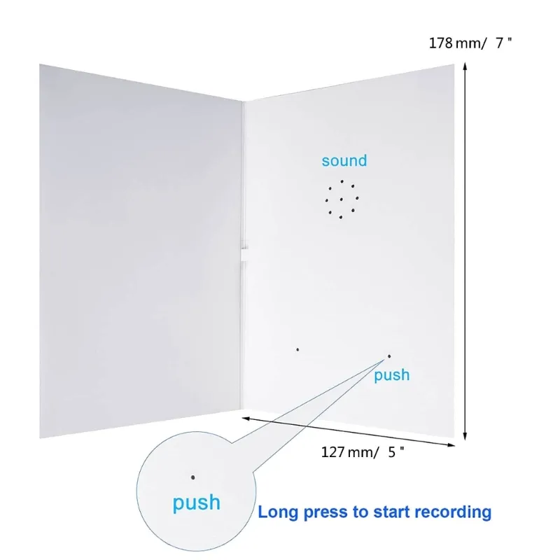 DIY Recording Greeting Card Writeable Sound Greeting Card Paintable for Holiday Blessings Voice Message