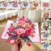 New 3D Butterfly Pop up Card Best Wishes Daisy Post Card Ornament Invitations Congratulation Card Mother's Day