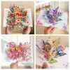 New 3D Butterfly Pop up Card Best Wishes Daisy Post Card Ornament Invitations Congratulation Card Mother's Day
