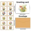 12pcs Retro Flower Design Greeting Cards With Envelopes Wildflower Note Cards For Birthday, Friendship Day, Congratulations Gift
