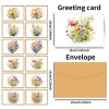 12pcs Retro Flower Design Greeting Cards With Envelopes Wildflower Note Cards For Birthday, Friendship Day, Congratulations Gift