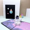 3D Space Astronaut Greeting Card Astronaut Planet Star Rocket Birthday Paper Cards For Congratulations Children's Day Father Day
