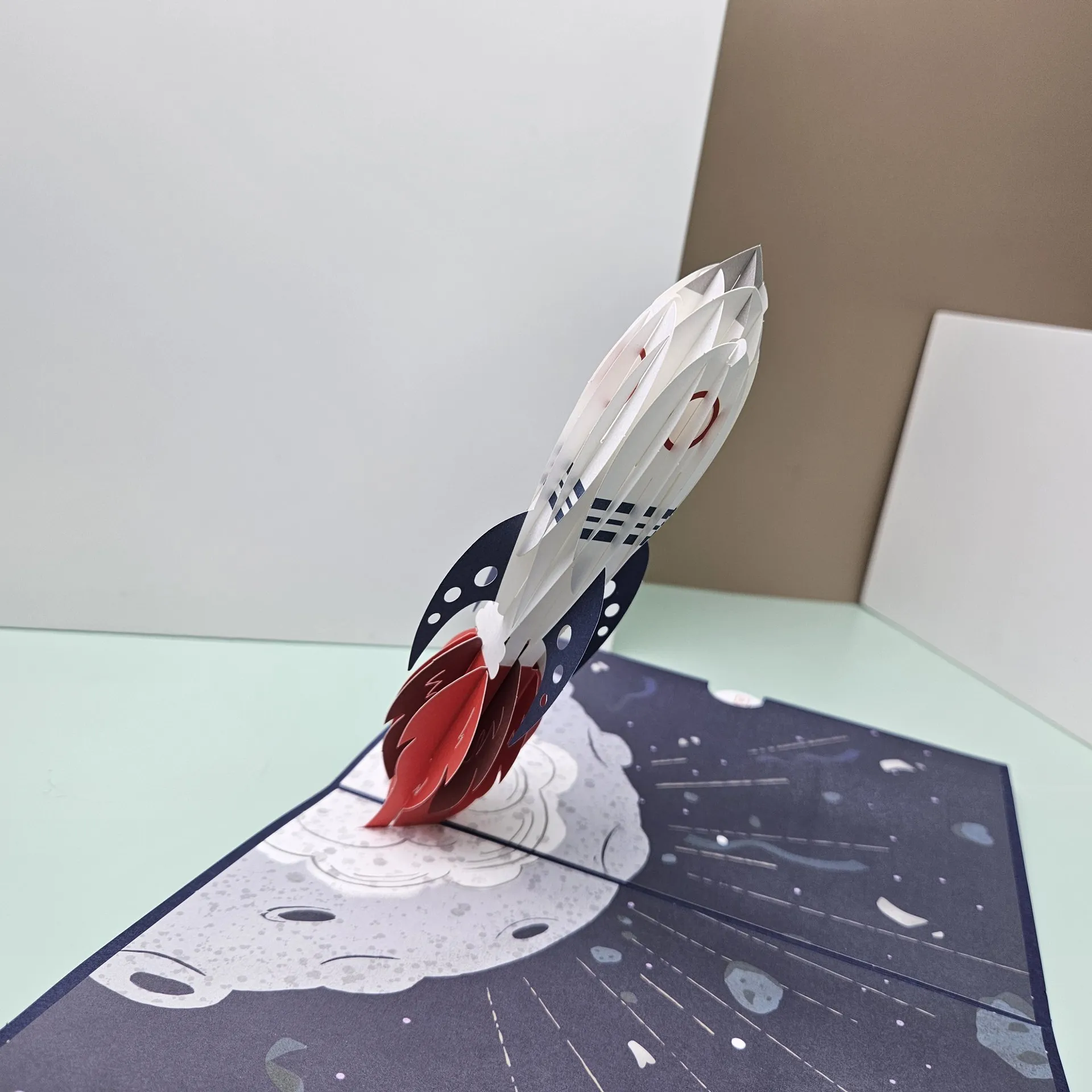 3D Space Astronaut Greeting Card Astronaut Planet Star Rocket Birthday Paper Cards For Congratulations Children's Day Father Day