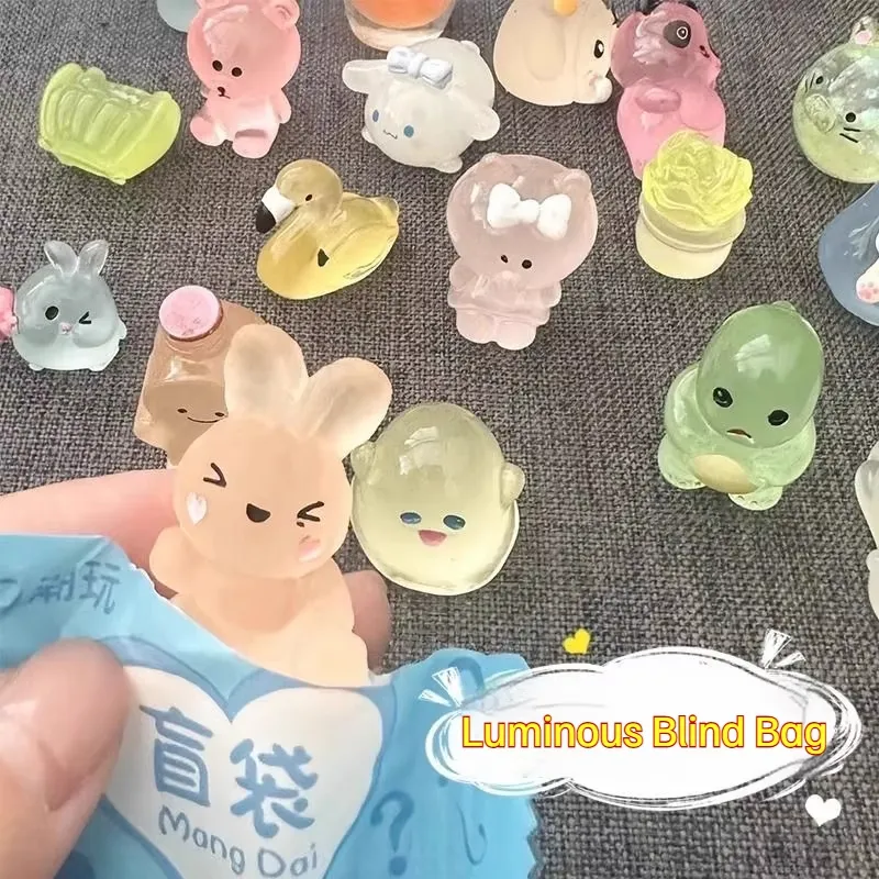 5/20/40pcs Luminous Animal Blind Bag Mini Blind Box Toys Cute Simulation Animal Model Kids Gifts Surprise Blind Bag Random