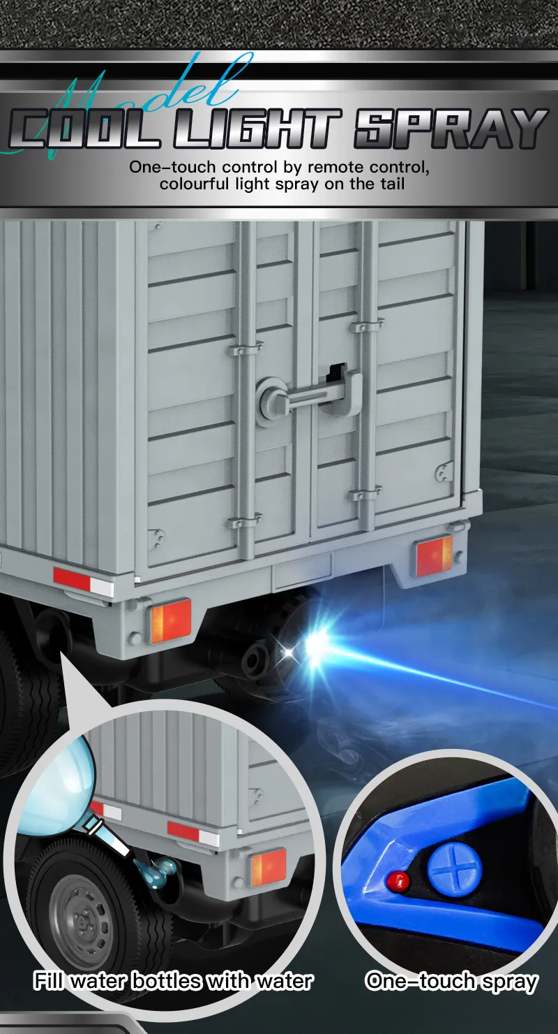 New KF21 1:16 2.4GHZ Remote Control Car Simulates Drift And Climbing Trucks With Spray And LED Lights Toy For Children Boys Gift