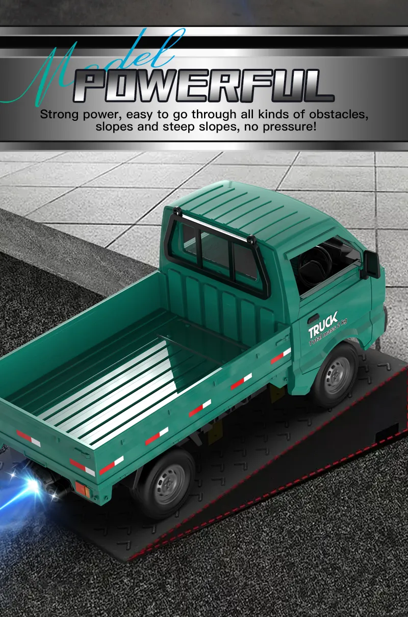 New KF21 1:16 2.4GHZ Remote Control Car Simulates Drift And Climbing Trucks With Spray And LED Lights Toy For Children Boys Gift