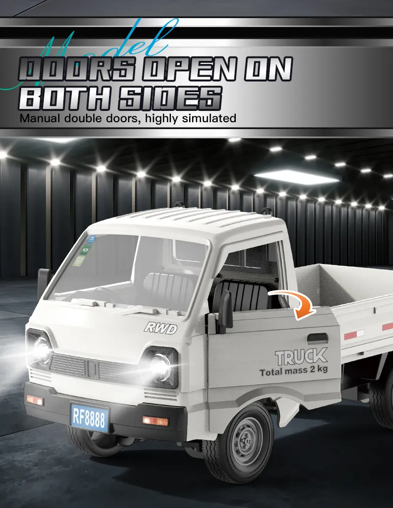 New KF21 1:16 2.4GHZ Remote Control Car Simulates Drift And Climbing Trucks With Spray And LED Lights Toy For Children Boys Gift