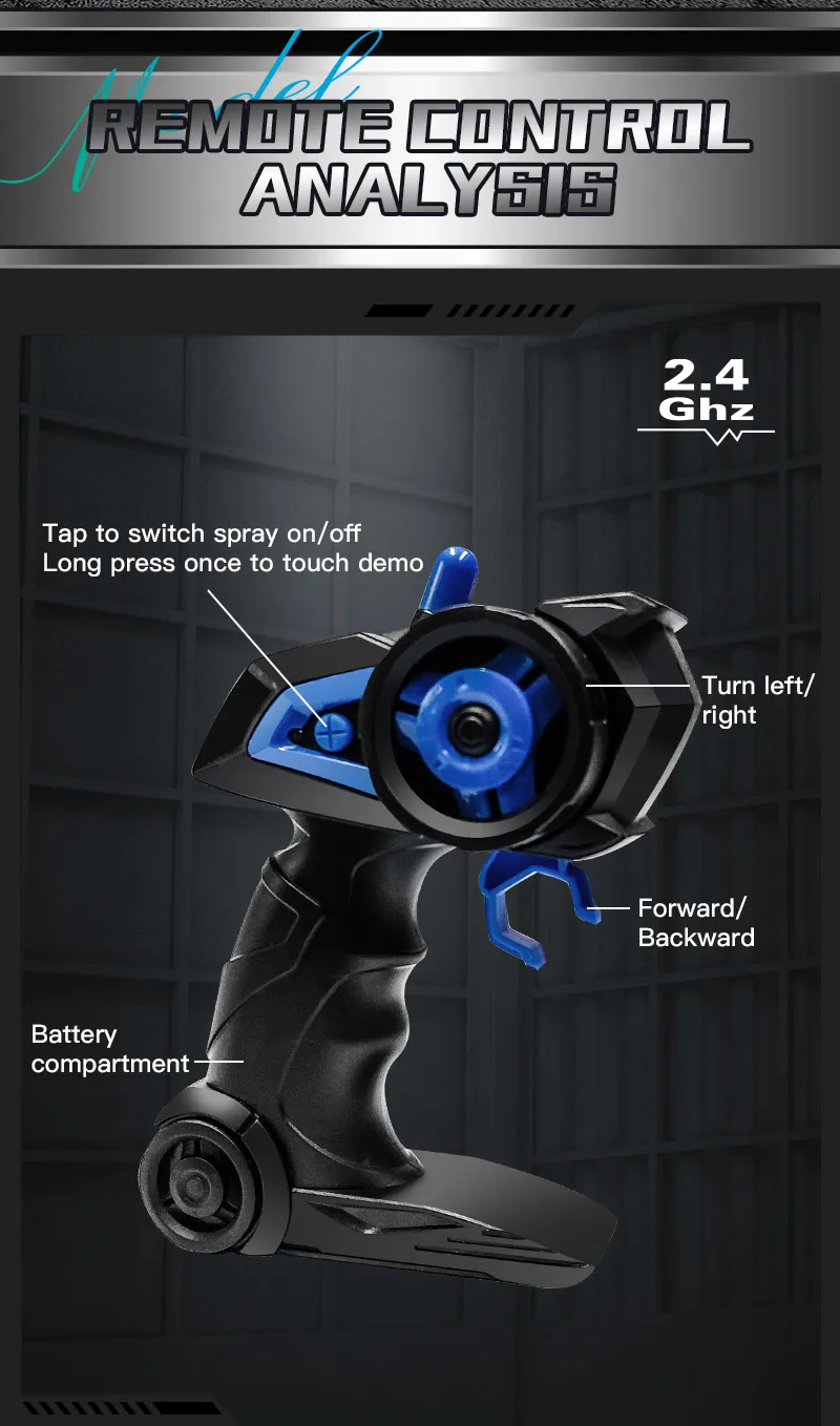 New KF21 1:16 2.4GHZ Remote Control Car Simulates Drift And Climbing Trucks With Spray And LED Lights Toy For Children Boys Gift