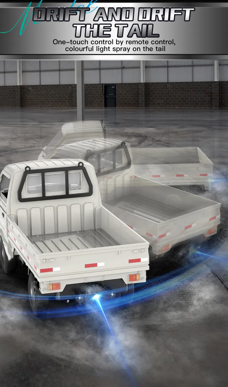 New KF21 1:16 2.4GHZ Remote Control Car Simulates Drift And Climbing Trucks With Spray And LED Lights Toy For Children Boys Gift