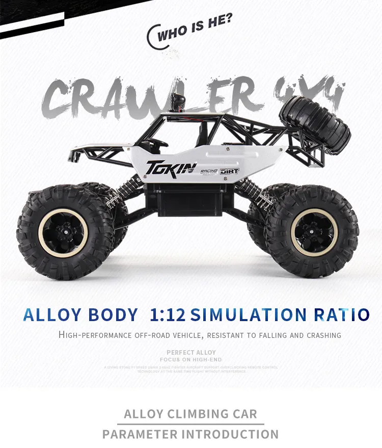 RC Off road Truck 1/12 4WD RTR Durable Beginner All Terrain RC Car High Speed 20Km/h Remote Control Monster Truck Adult Gift Toy