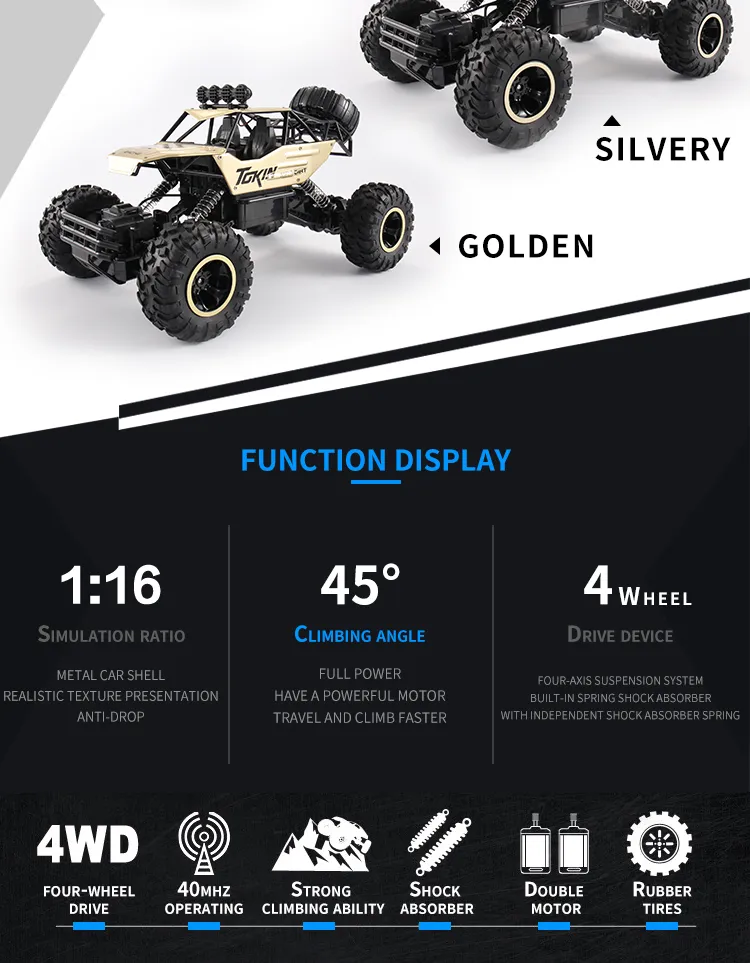 RC Off road Truck 1/12 4WD RTR Durable Beginner All Terrain RC Car High Speed 20Km/h Remote Control Monster Truck Adult Gift Toy