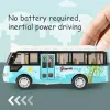 City Bus Toys Cars Die-Cast Plastic Airport Cars For Boys Girls, Pull Back Play Vehicle With Sound, Light Up & Open-able Doors