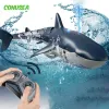 Smart Rc Shark whale Spray Water Toy Remote Controlled Boat ship Submarine Robots Fish Electric Toys for Kids Boys baby Children