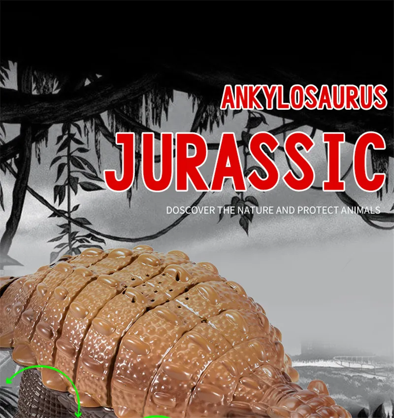 RC Dinosaur Kids Toy Remote Control Dinosaur With Light Electric Toy Radio-Controlled Animal Children Birthday Gift Ankylosaurus
