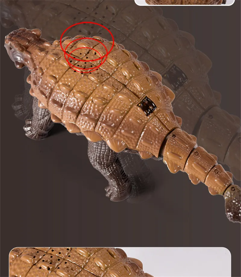 RC Dinosaur Kids Toy Remote Control Dinosaur With Light Electric Toy Radio-Controlled Animal Children Birthday Gift Ankylosaurus