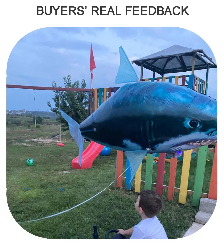 Inflatable Remote Control Shark Toys Air Swimming RC Animal Radio Fly Balloons Clown Fish Animals Novel Toy For Children Boys