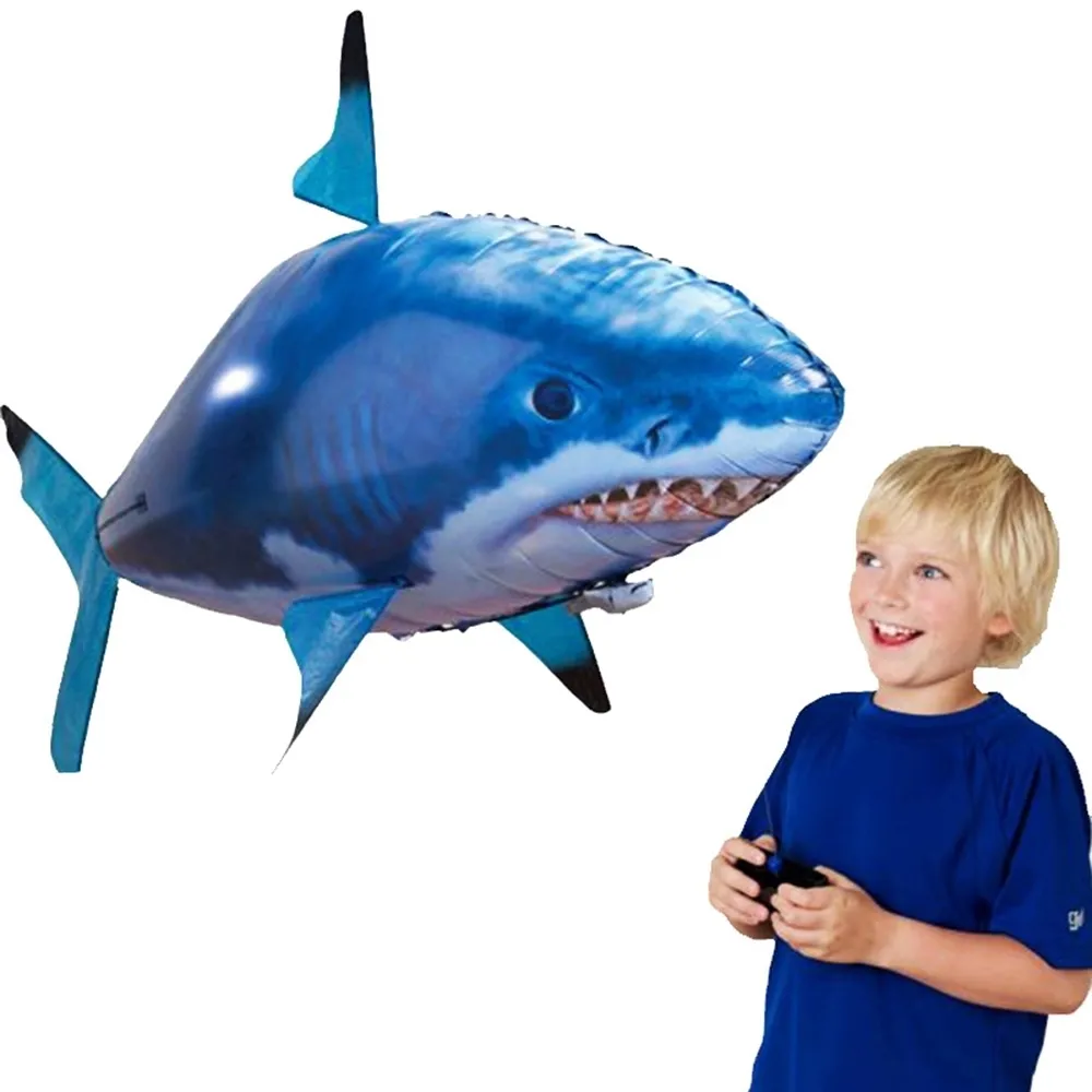 Inflatable Remote Control Shark Toys Air Swimming RC Animal Radio Fly Balloons Clown Fish Animals Novel Toy For Children Boys