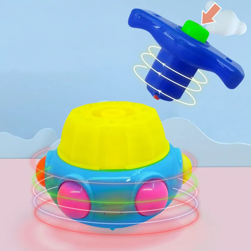 Cute Luminous Gyroscope Children Toys Light Magic Rotating Gyro Fidget Spinner Spinning Top Toys Random Color Kids Gifts