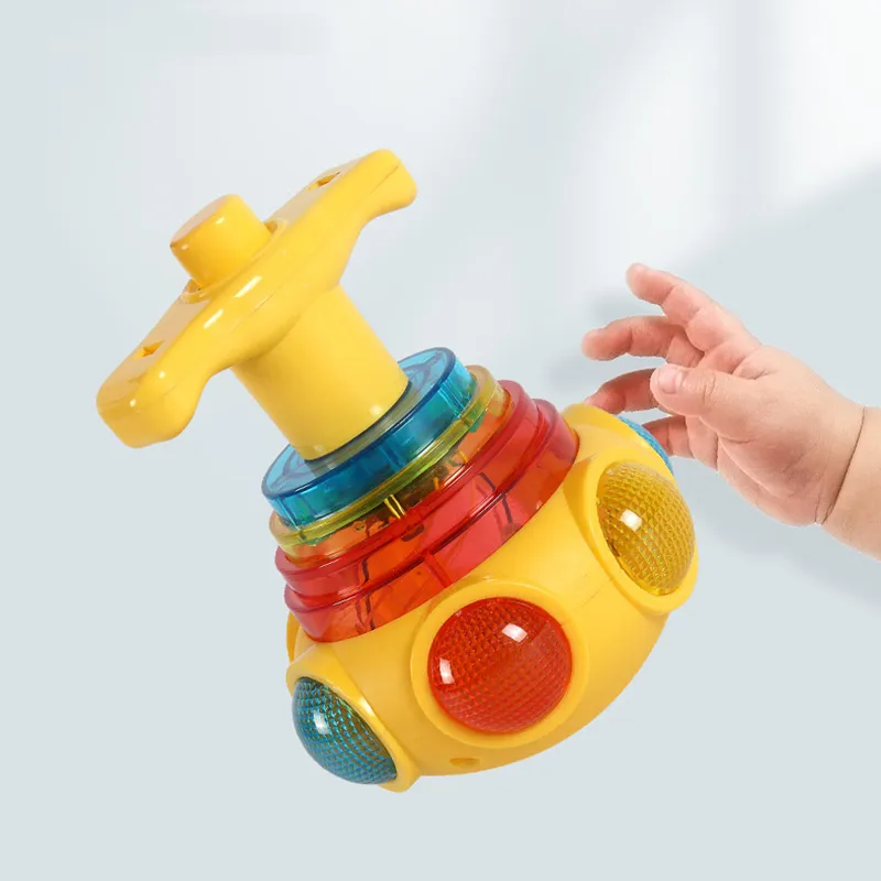 Cute Luminous Gyroscope Children Toys Light Magic Rotating Gyro Fidget Spinner Spinning Top Toys Random Color Kids Gifts
