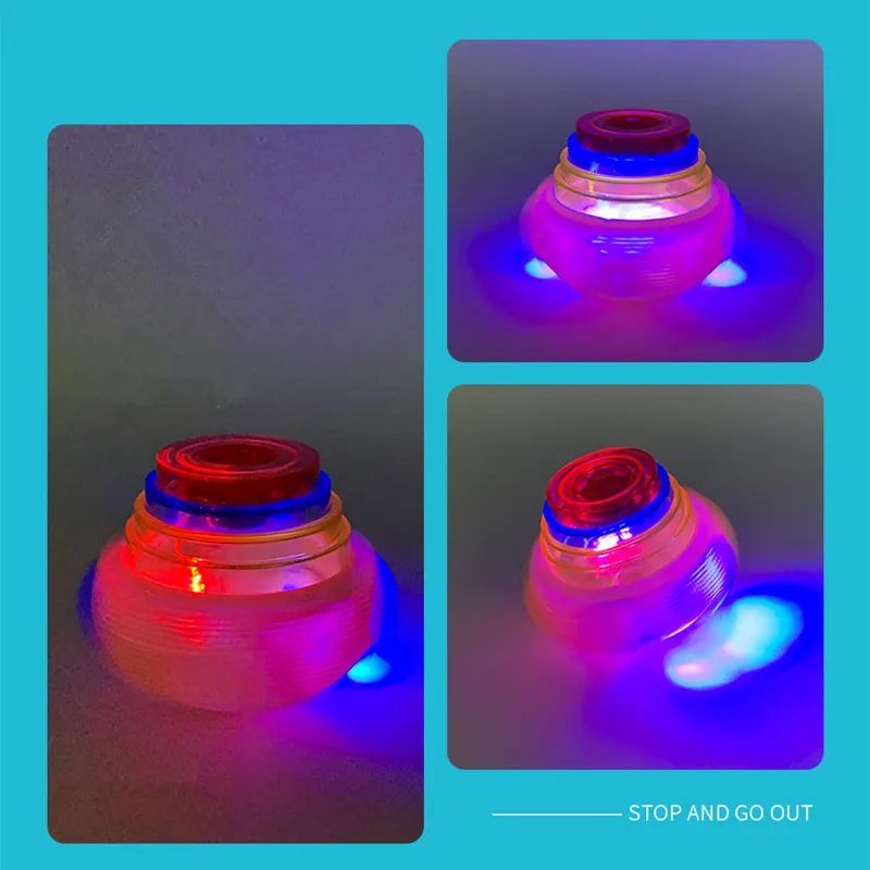 Cute Luminous Gyroscope Children Toys Light Magic Rotating Gyro Fidget Spinner Spinning Top Toys Random Color Kids Gifts
