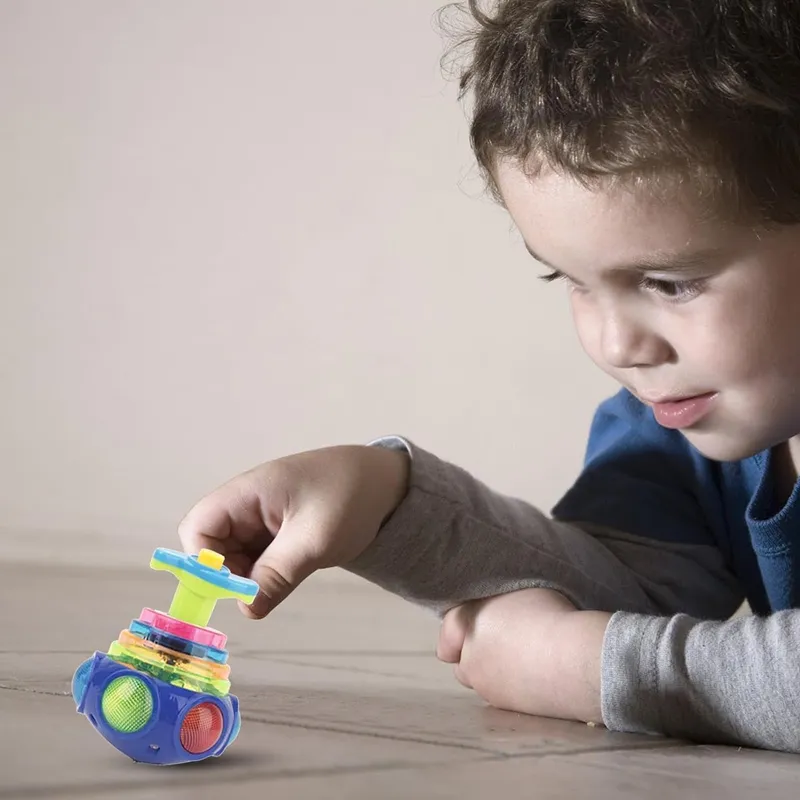 Cute Luminous Gyroscope Children Toys Light Magic Rotating Gyro Fidget Spinner Spinning Top Toys Random Color Kids Gifts