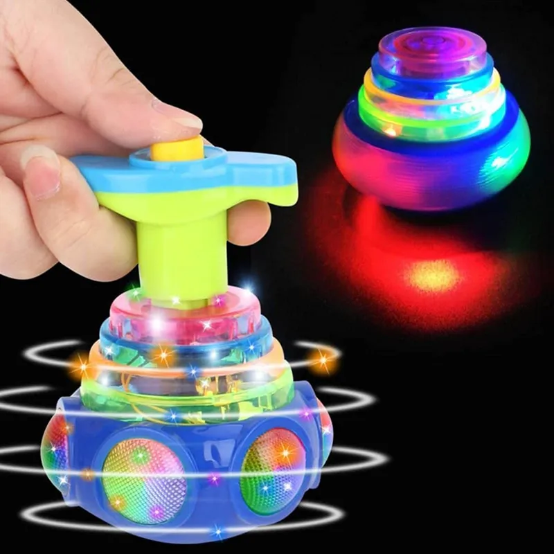 Cute Luminous Gyroscope Children Toys Light Magic Rotating Gyro Fidget Spinner Spinning Top Toys Random Color Kids Gifts